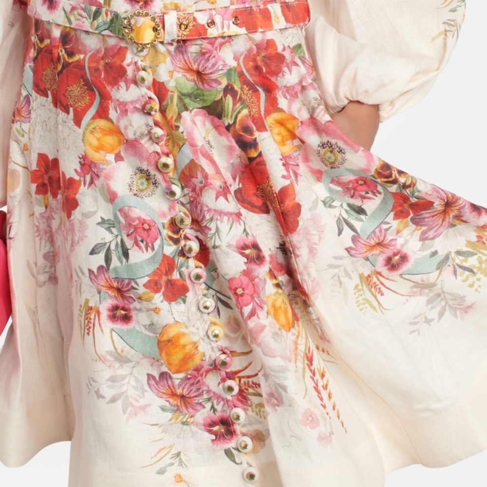 ❌SOLD OUT❌Zimmermann Fliral Linen Dress Size 1 - Picture 4 of 12